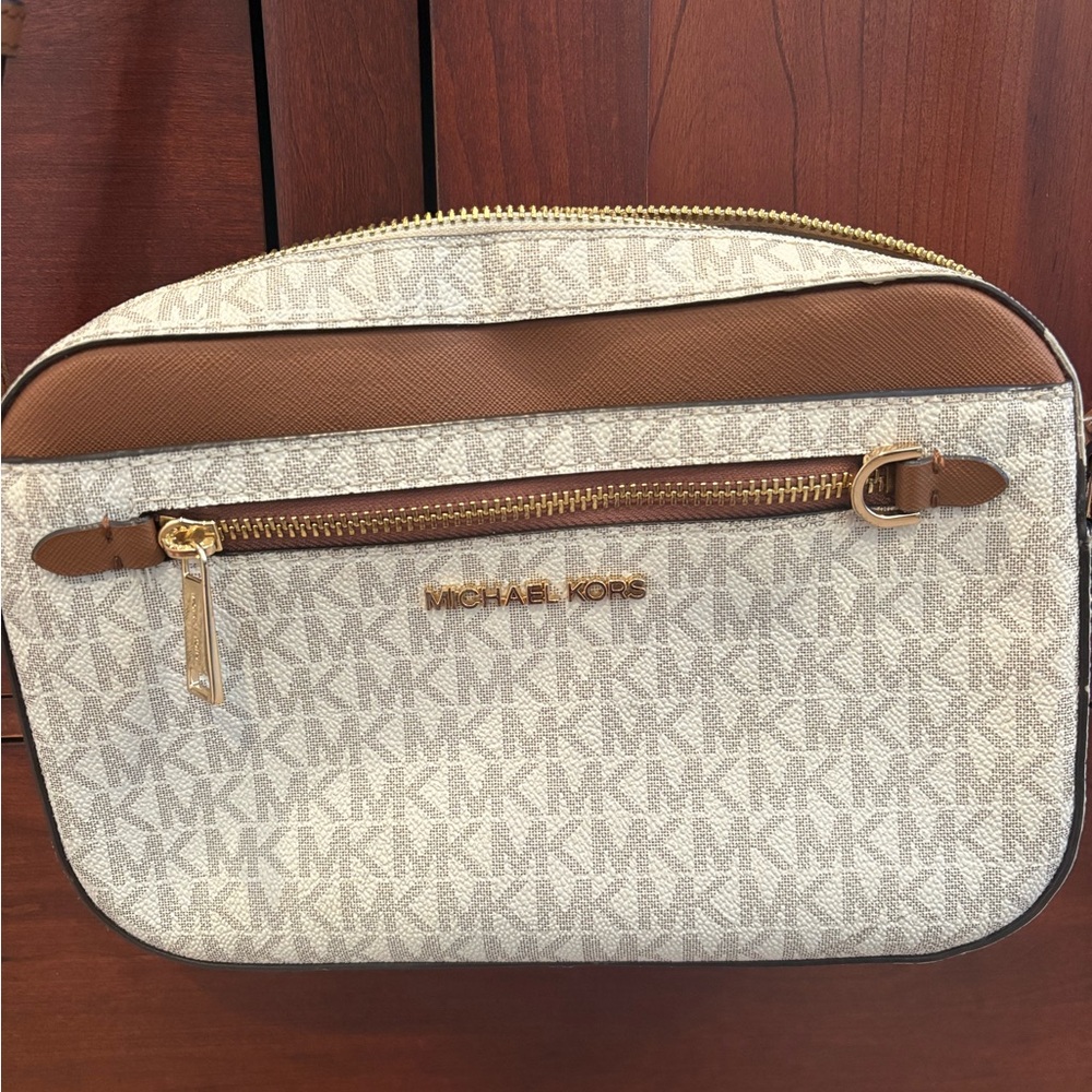 Michael Kors Monogram Beige and Tan Bag